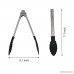 7 Inch Mini Stainless Steel Food Tongs With Nylon Clip Tips Barbeque Grilling Kitchen Tongs 3 Pieces Black - B072J95DLQ